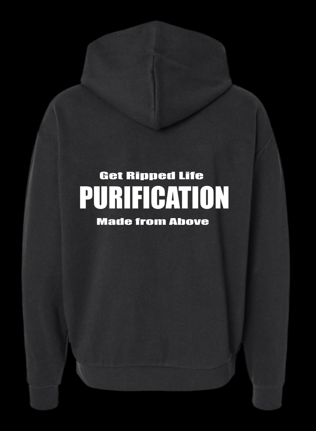 GET RIPPED LIFE® PURIFICATION HOODIE ULTRA HEAVYWEIGHT BLACK