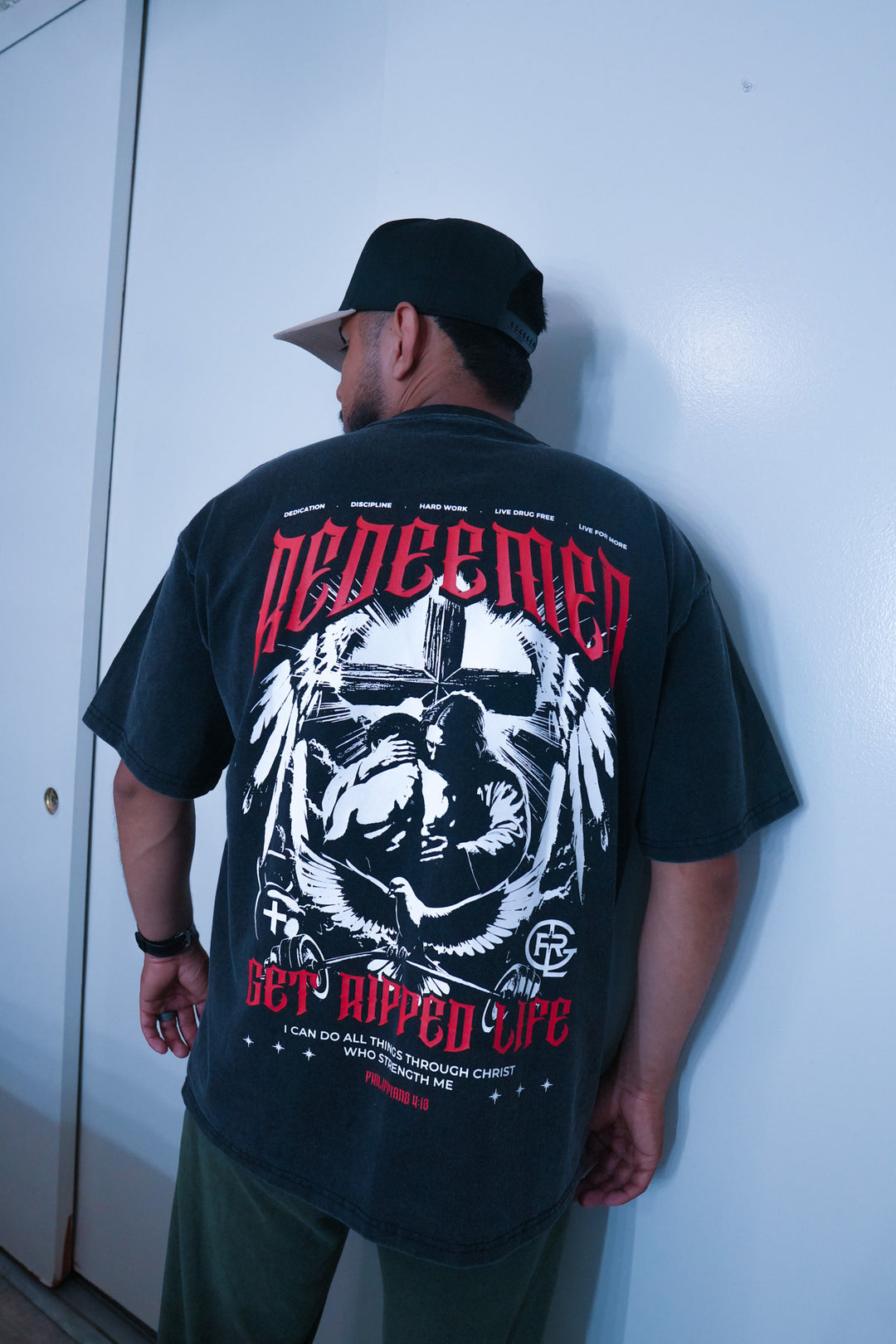 GET RIPPED LIFE® 'REDEEMED' T-SHIRT BLACK